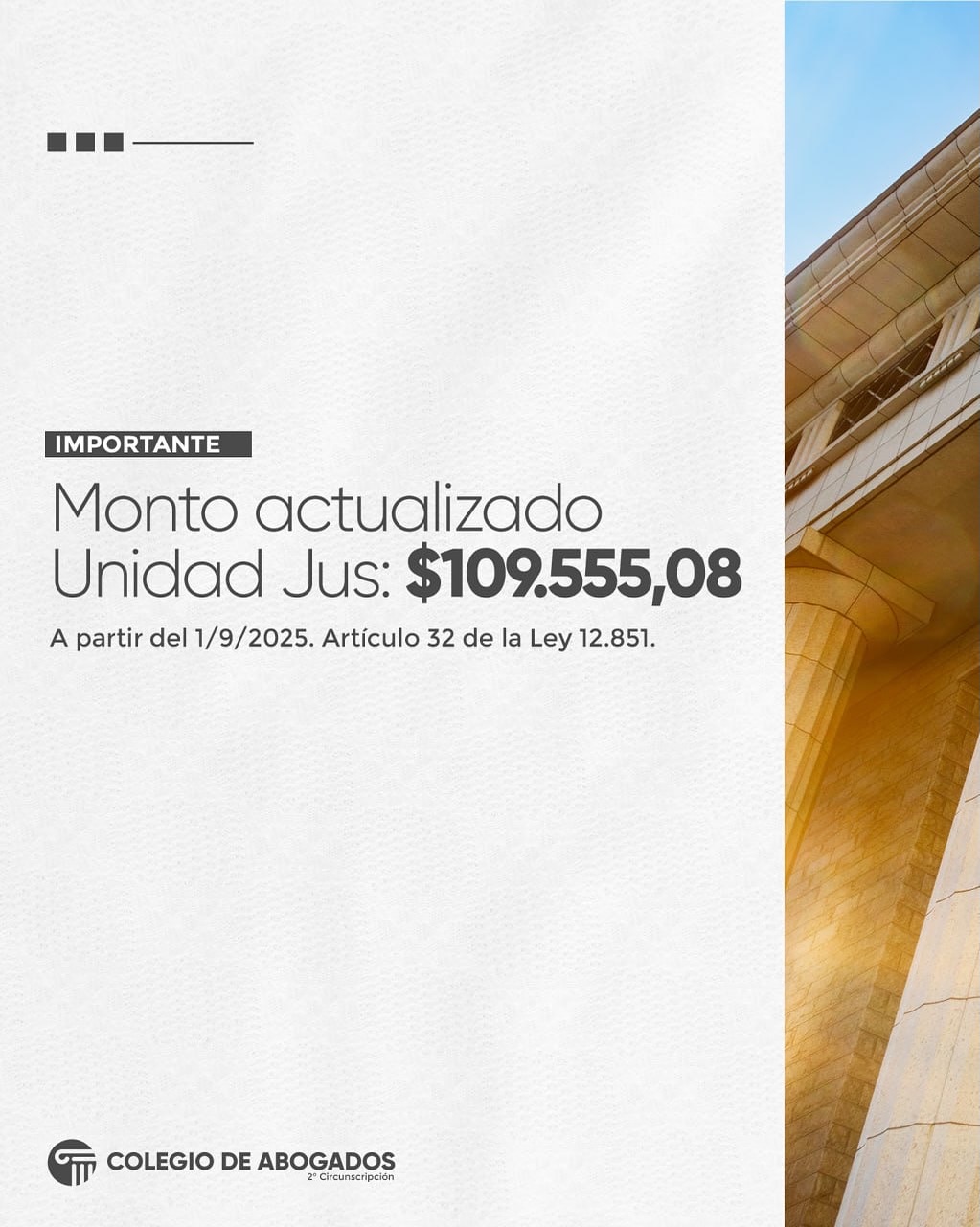 Aumento de la Unidad Jus - Septiembre 2025